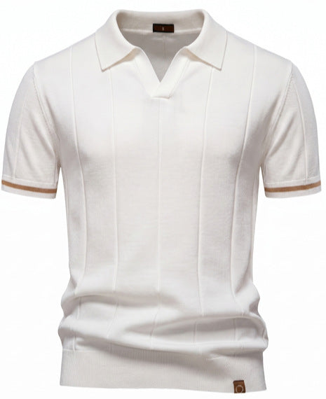 Polo en maille à rayures épaisses pour homme-thumbmail-5