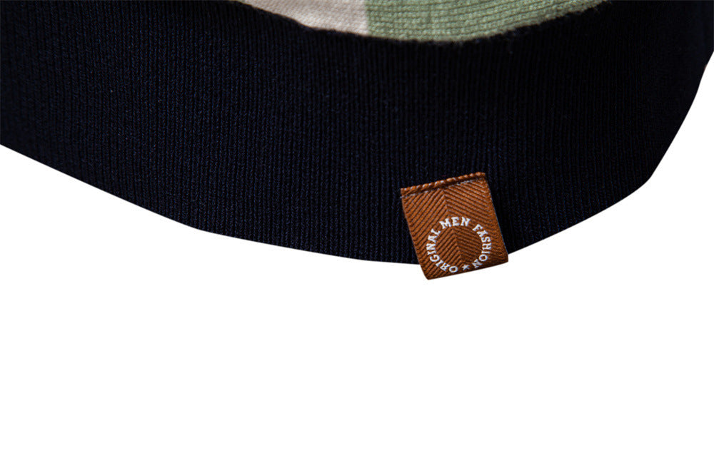 Polo en maille à rayures et empiècements colorés pour homme-thumbmail-22