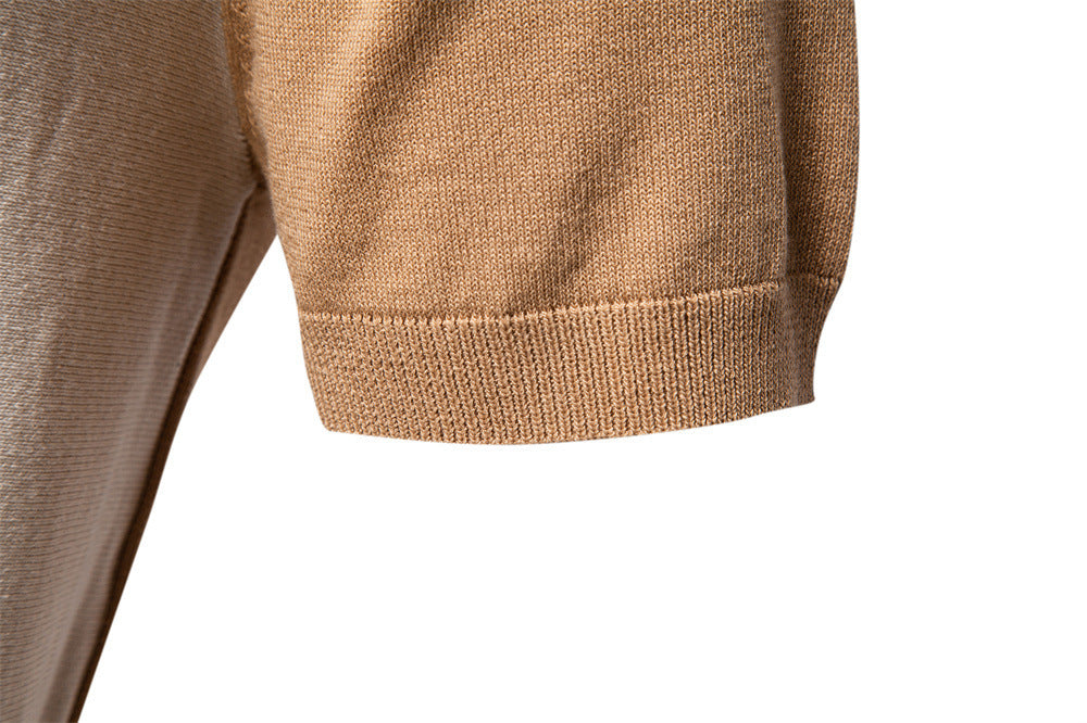 Polo en maille à rayures et empiècements colorés pour homme-thumbmail-25