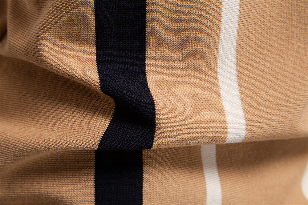 Polo en maille à rayures et empiècements colorés pour homme-thumbmail-26