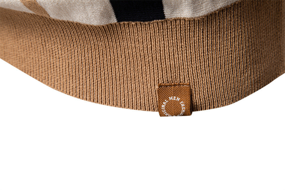 Polo en maille à rayures et empiècements colorés pour homme-thumbmail-29
