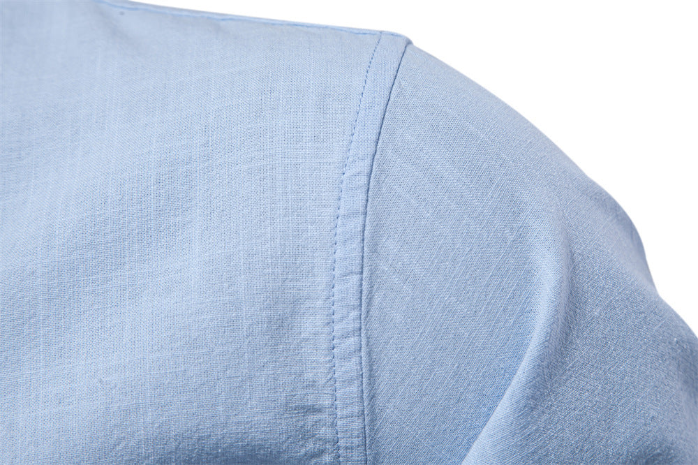 Men’s Slim Fit Cotton Mandarin Collar Shirt-thumbmail-21