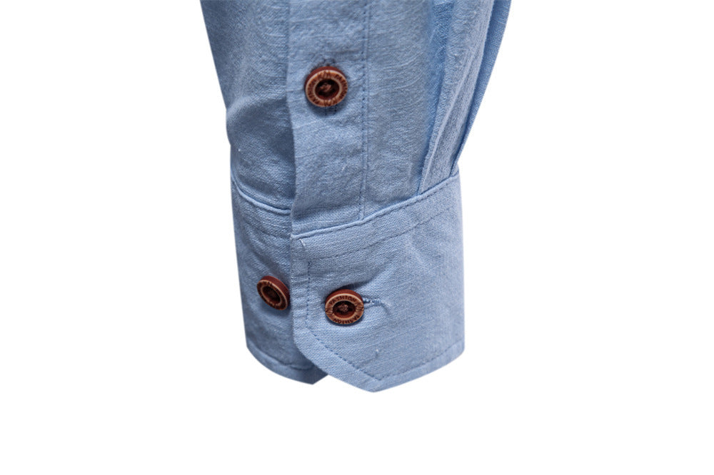 Men’s Slim Fit Cotton Mandarin Collar Shirt-thumbmail-22