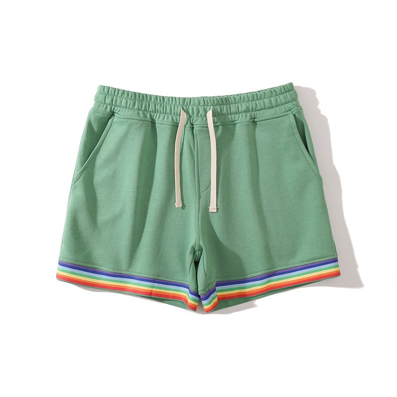 Shorts da uomo in cotone elasticizzato con bordo arcobaleno-thumbmail-42