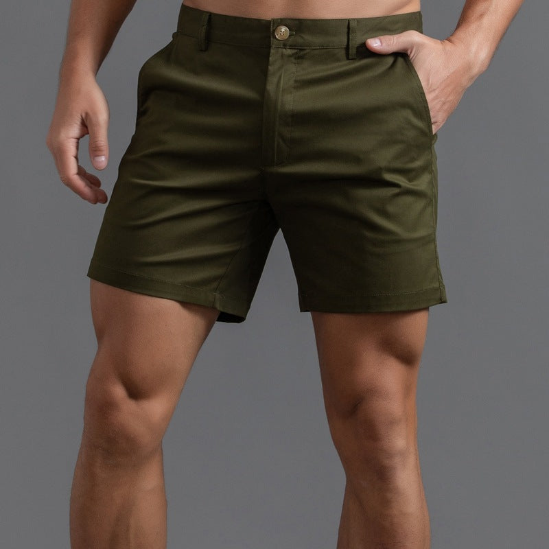 Shorts chinos de algodón elástico para hombre y entrepierna de 6“-thumbmail-3