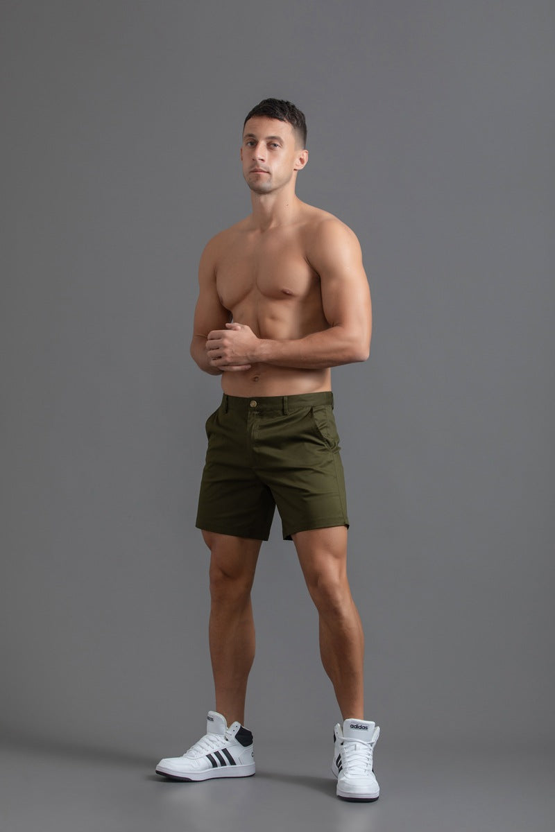 Shorts chinos de algodón elástico para hombre y entrepierna de 6“-thumbmail-39
