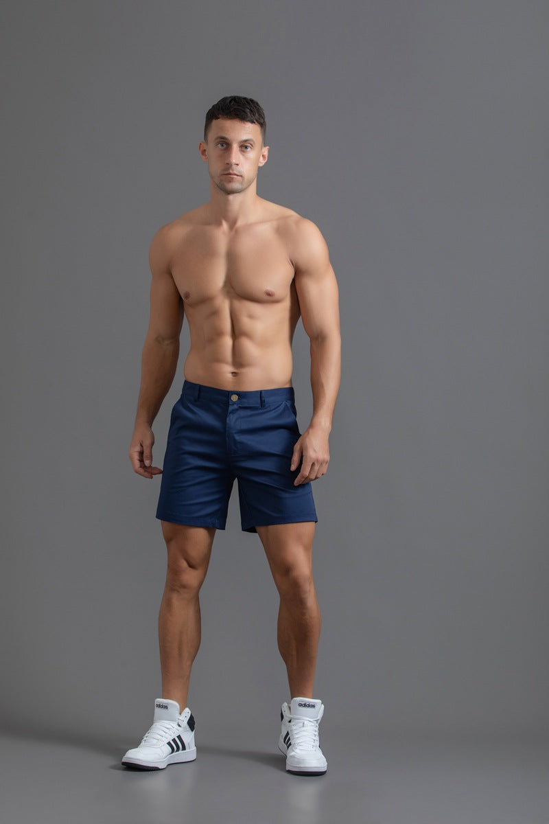 Shorts chinos de algodón elástico para hombre y entrepierna de 6“-thumbmail-45