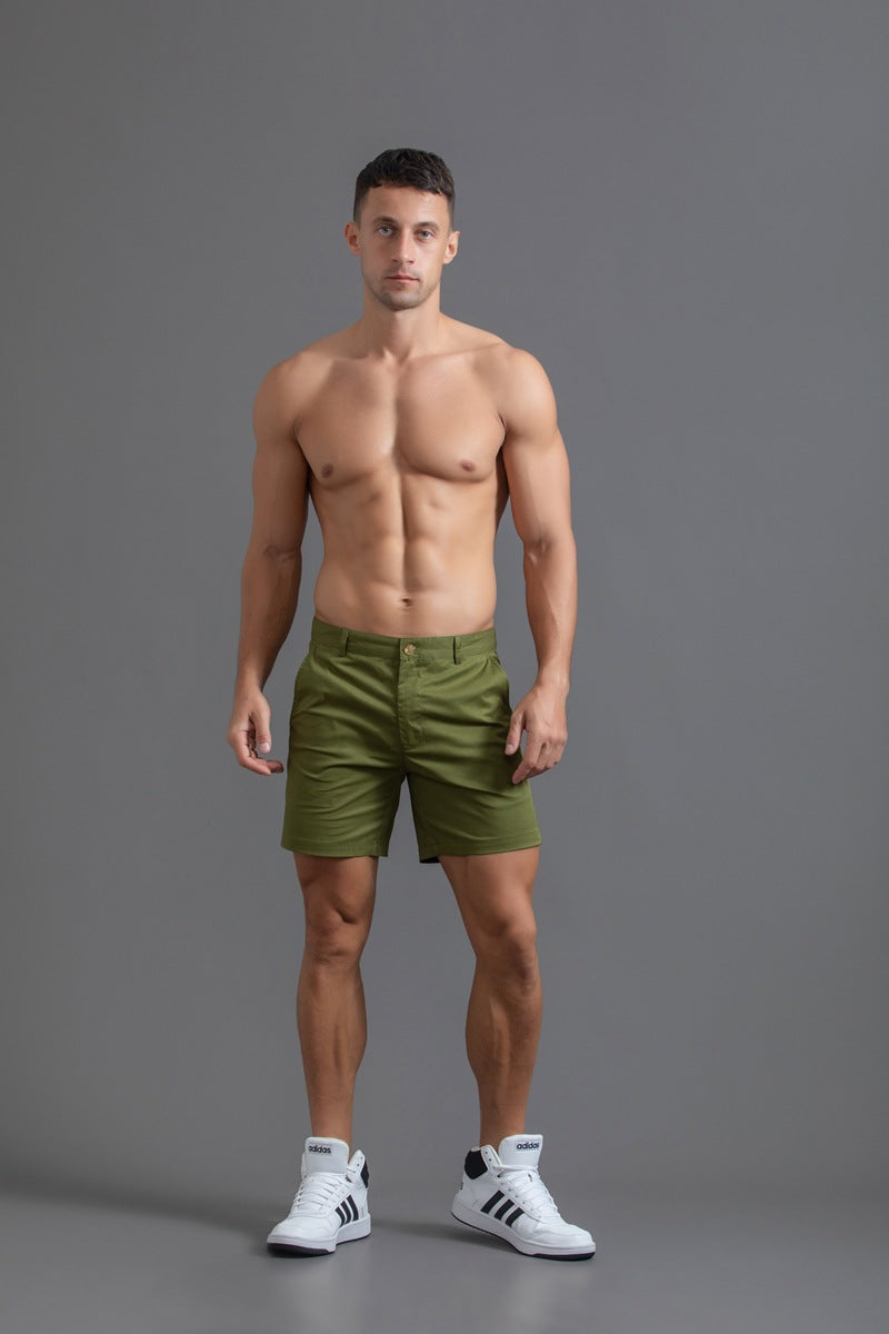 Shorts chinos de algodón elástico para hombre y entrepierna de 6“-thumbmail-50
