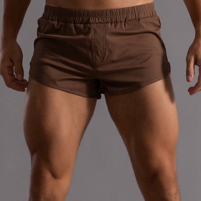 Shorts da running da uomo in cotone con orlo curvo