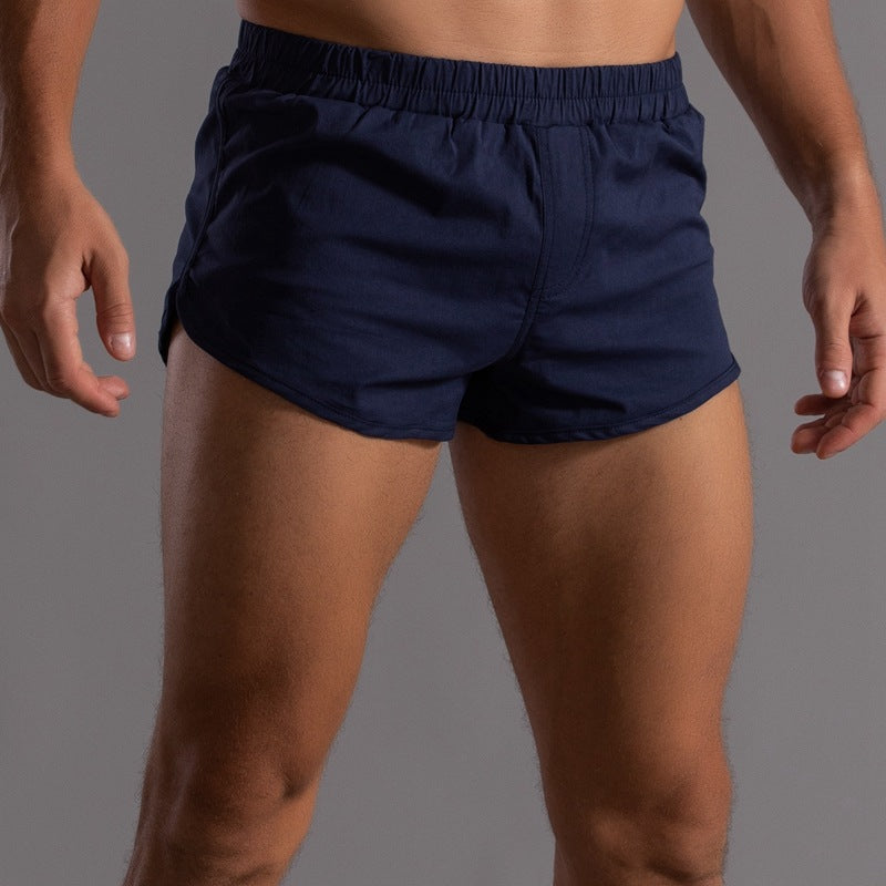Shorts da running da uomo in cotone con orlo curvo-thumbmail-5