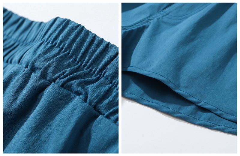 Shorts da running da uomo in cotone con orlo curvo-thumbmail-7