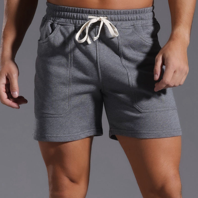 Shorts casual da uomo in misto cotone con vita elasticizzata-thumbmail-5