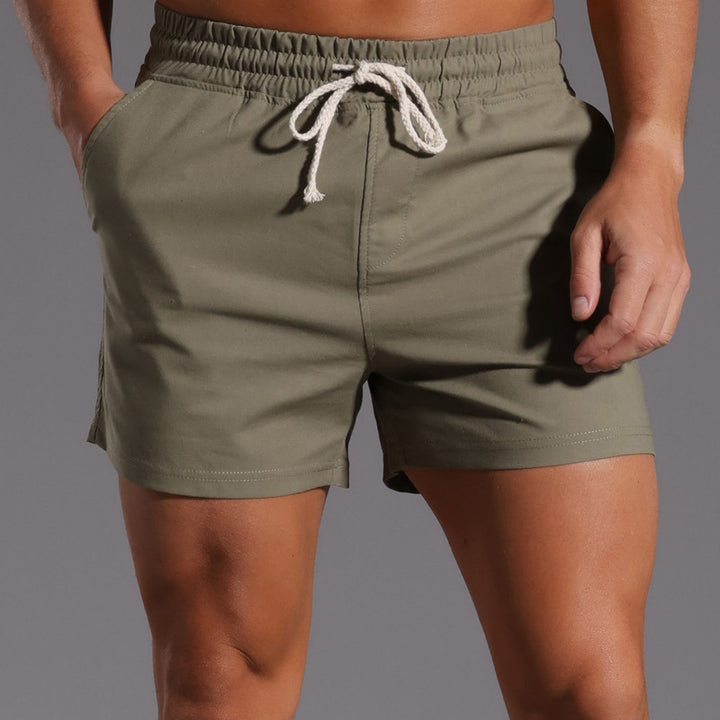 Men’s Breathable Cotton Linen Blend Drawstring Shorts