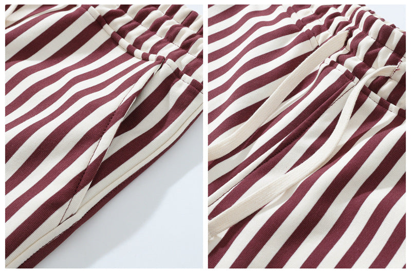 Men’s Striped Cotton Blend Elastic Waist Shorts-2" Inseam-thumbmail-40