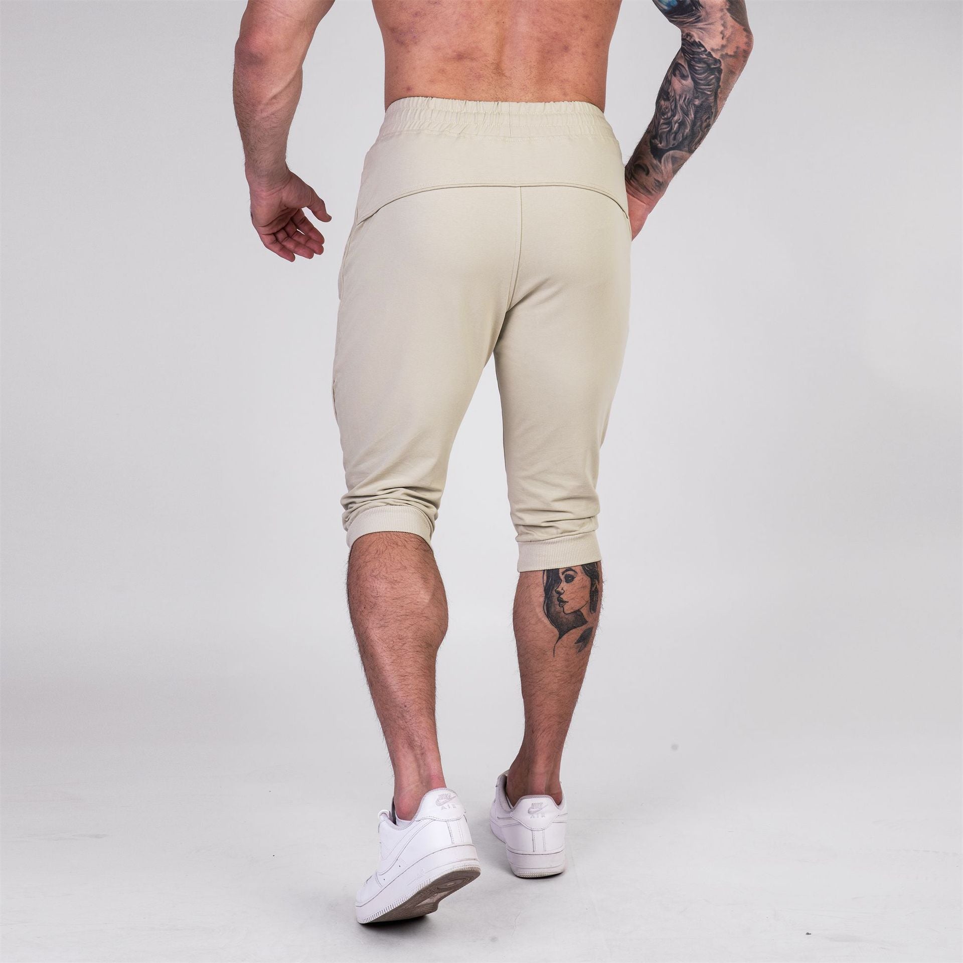 Men’s Cropped Jogger Shorts with Zipper Pockets-thumbmail-3