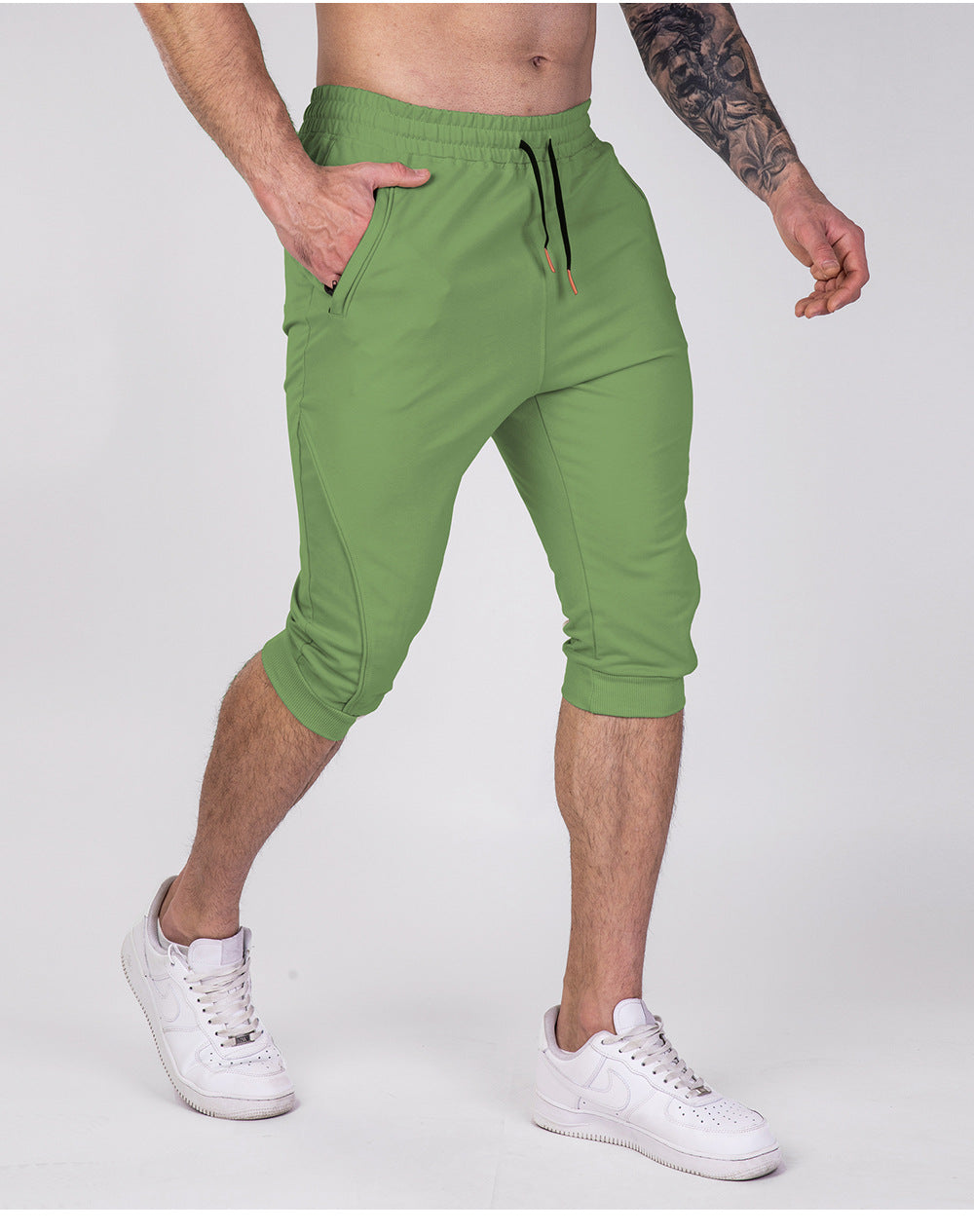 Men’s Cropped Jogger Shorts with Zipper Pockets-thumbmail-18