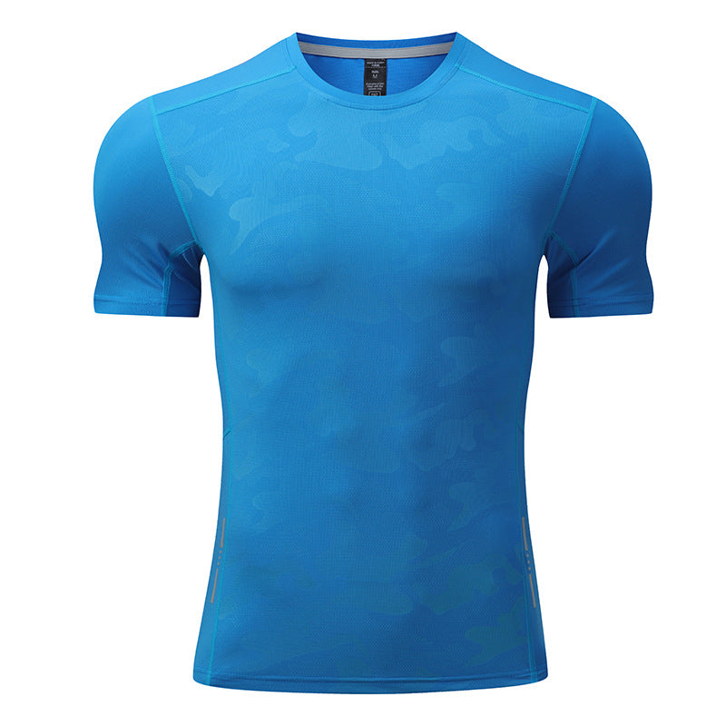 T-shirt d’entraînement pour homme à imprimé camouflage et tissu performant-thumbmail-9