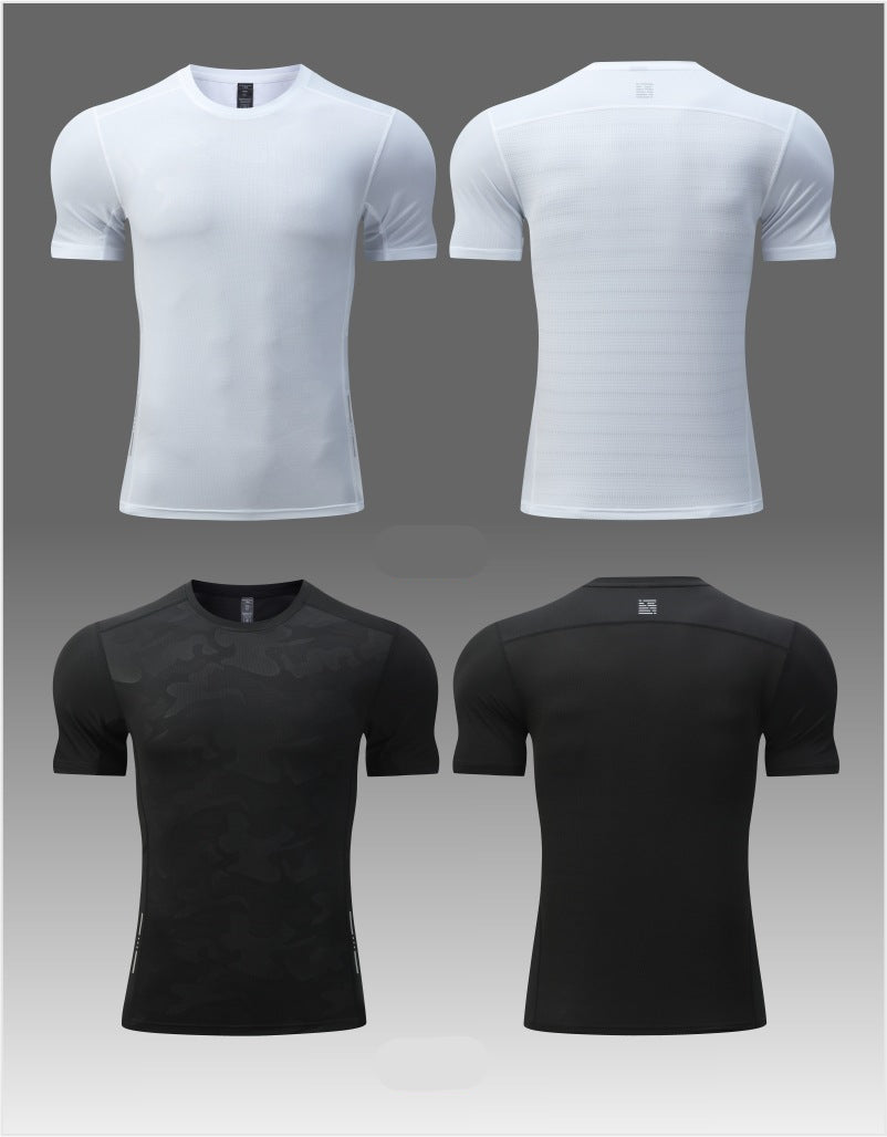 T-shirt d’entraînement pour homme à imprimé camouflage et tissu performant-thumbmail-11