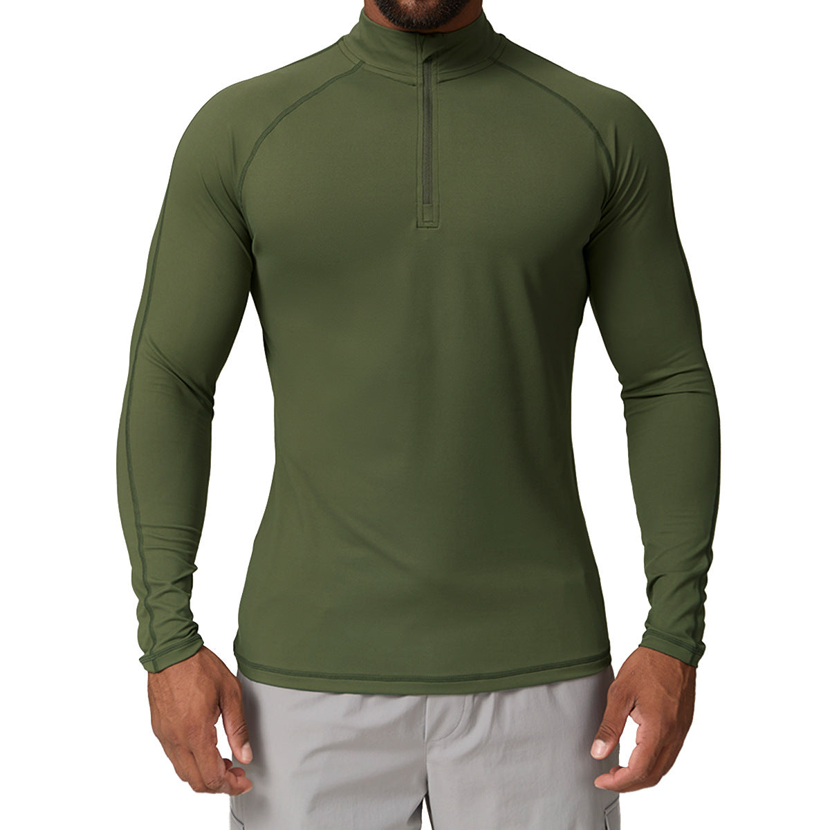 Men's 1/4 Zip Long Sleeve Quick Dry Performance Shirt-thumbmail-6