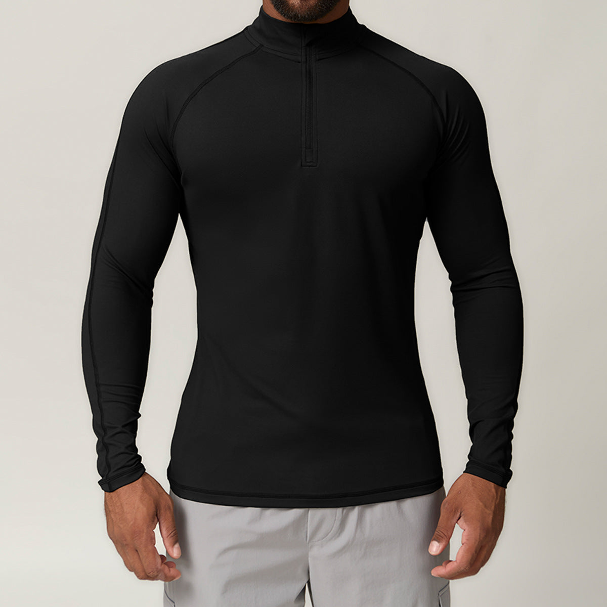 Men's 1/4 Zip Long Sleeve Quick Dry Performance Shirt-thumbmail-7