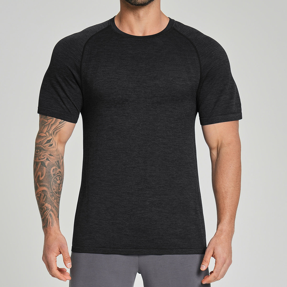 Men's Seamless Quick Dry Short Sleeve Training Shirt-thumbmail-13