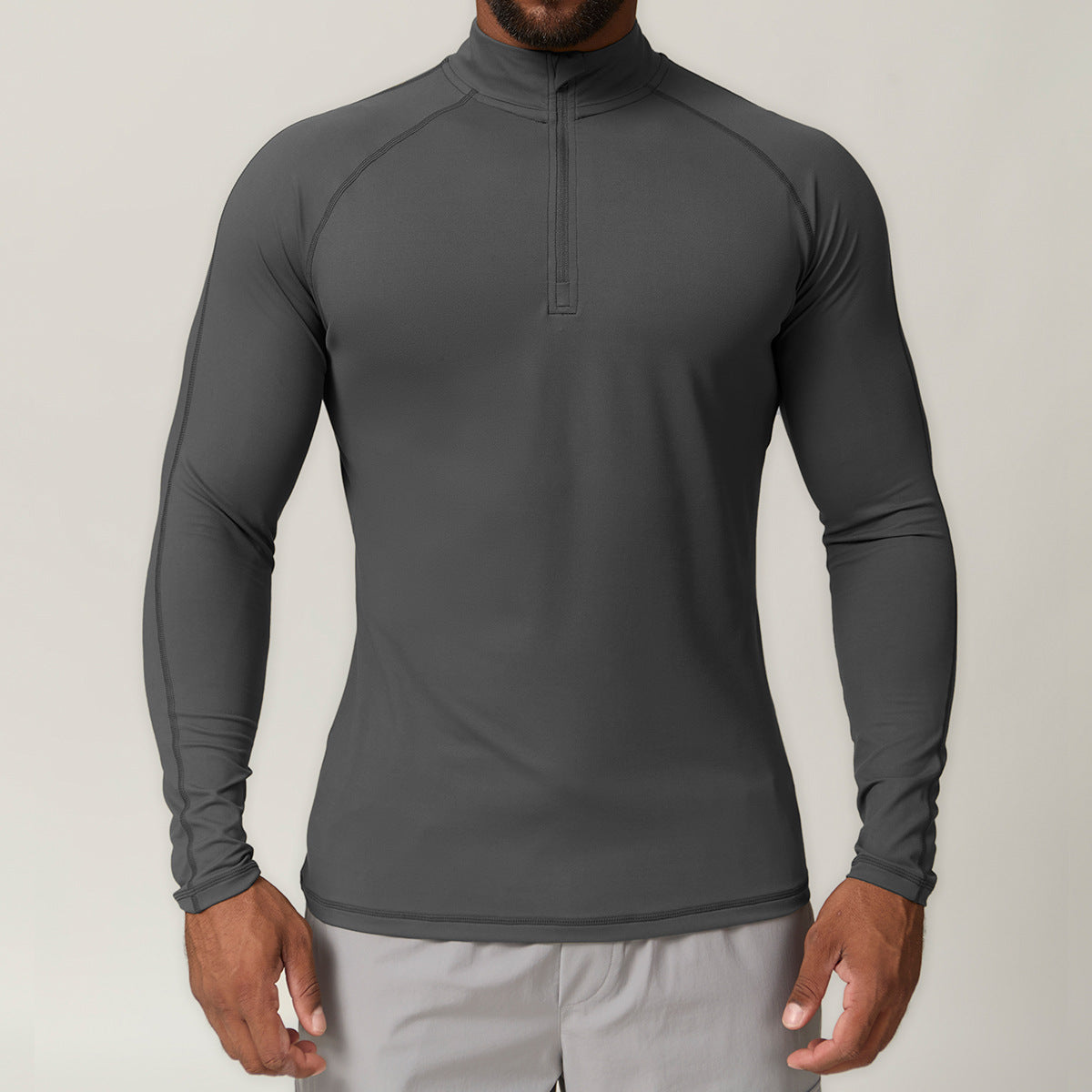 Men's 1/4 Zip Long Sleeve Quick Dry Performance Shirt-thumbmail-8