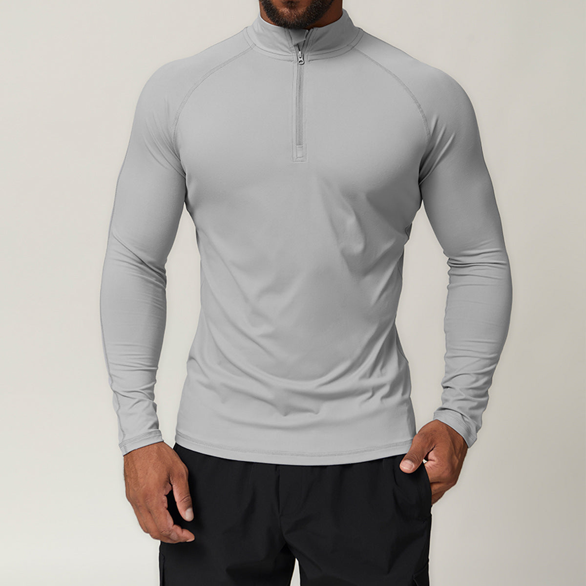 Men's 1/4 Zip Long Sleeve Quick Dry Performance Shirt-thumbmail-9