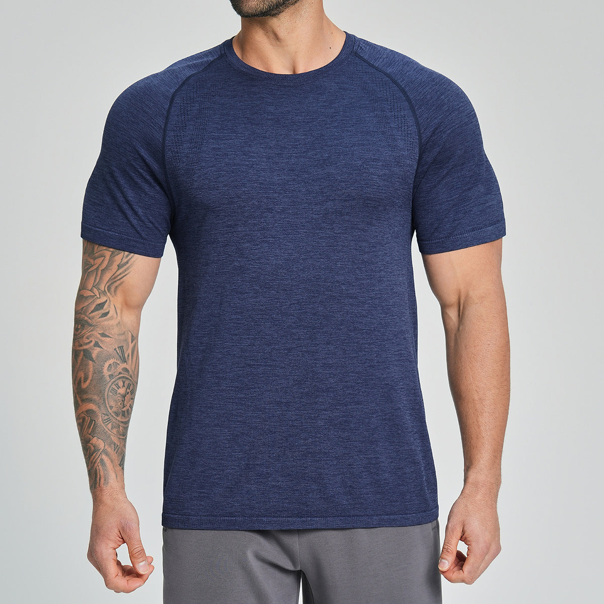 Men's Seamless Quick Dry Short Sleeve Training Shirt-thumbmail-16