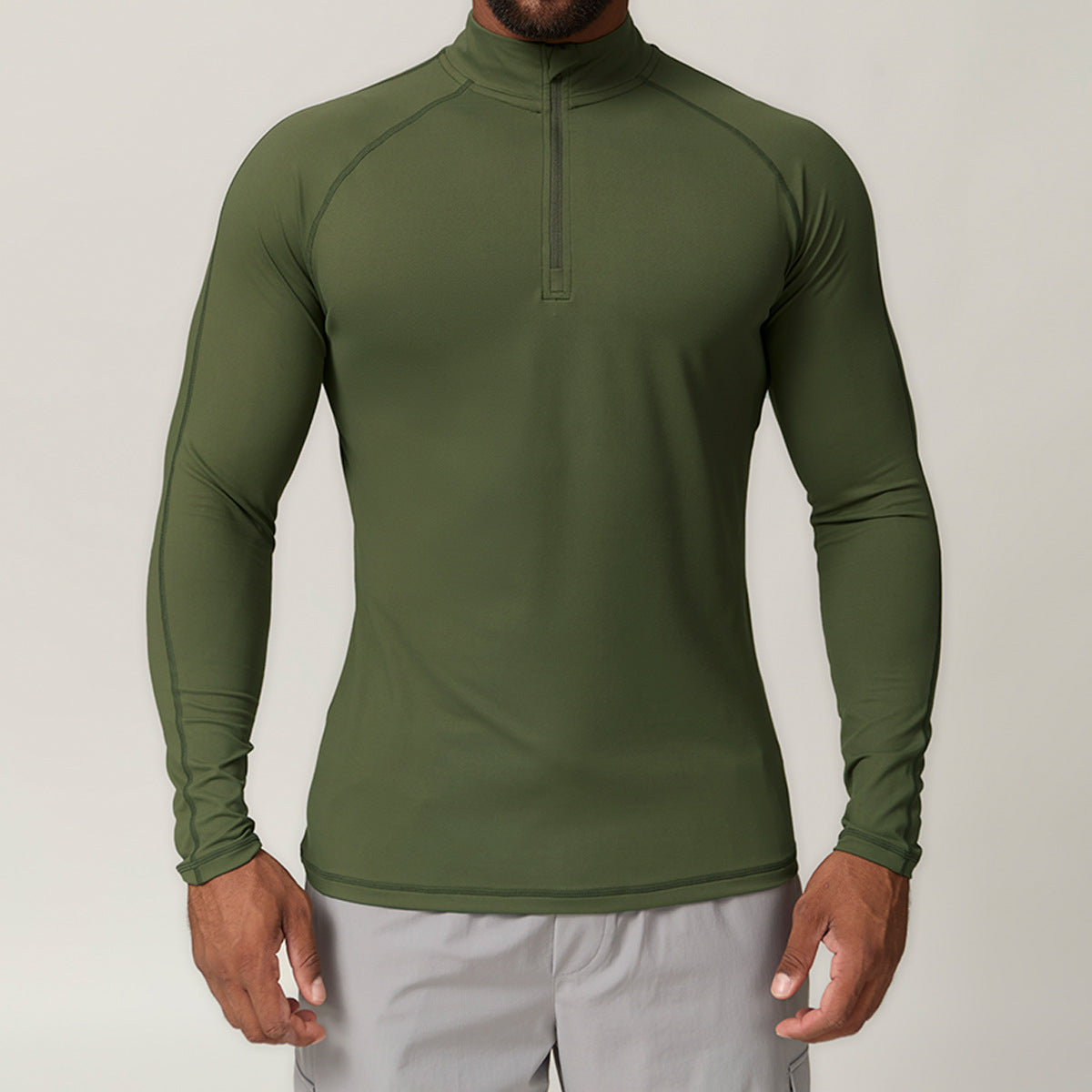 Men's 1/4 Zip Long Sleeve Quick Dry Performance Shirt-thumbmail-12