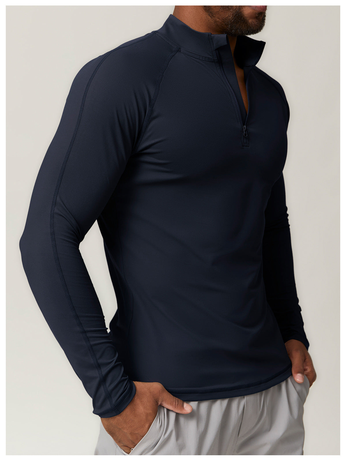 Men's 1/4 Zip Long Sleeve Quick Dry Performance Shirt-thumbmail-15