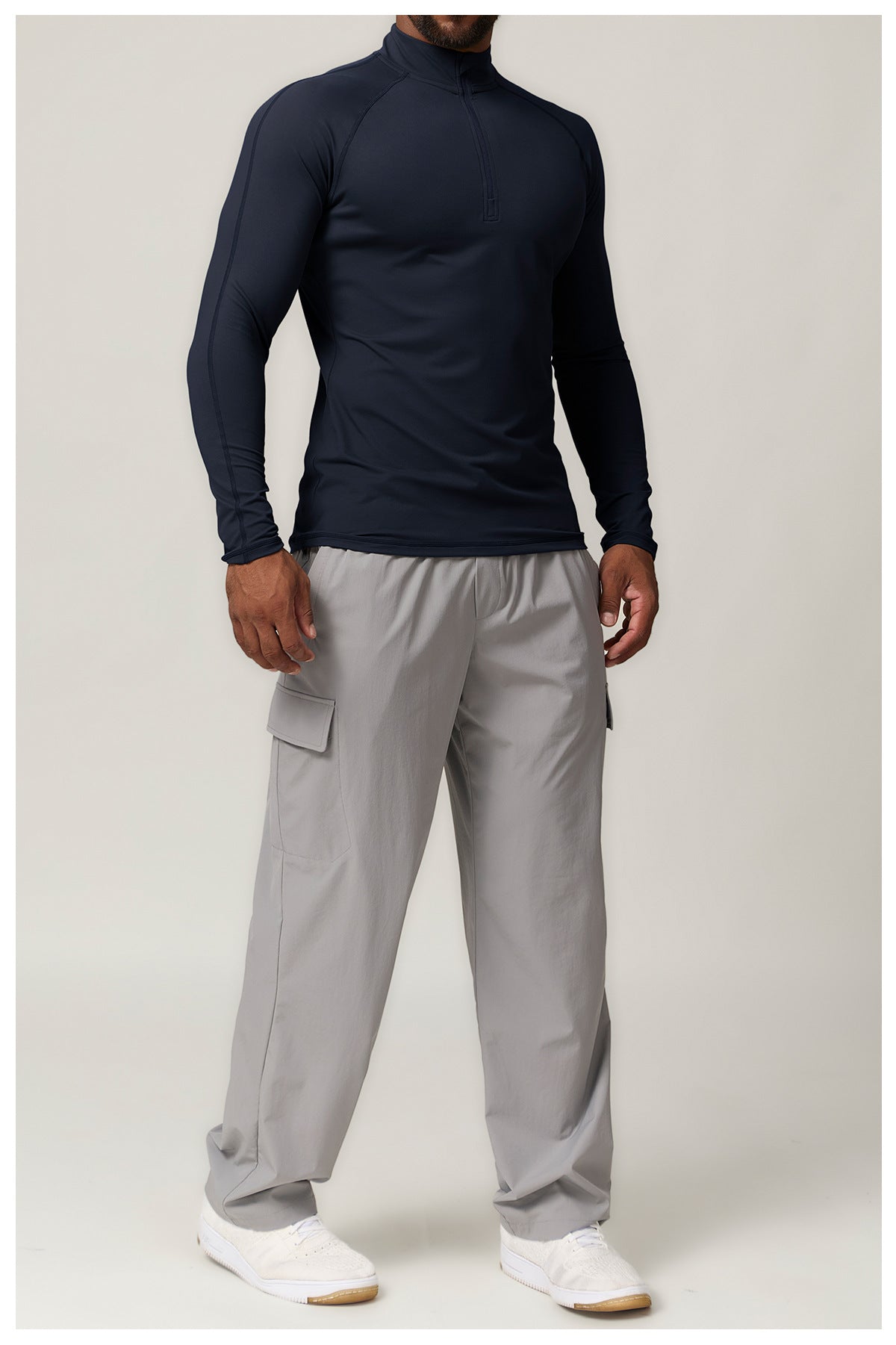 Men's 1/4 Zip Long Sleeve Quick Dry Performance Shirt-thumbmail-17