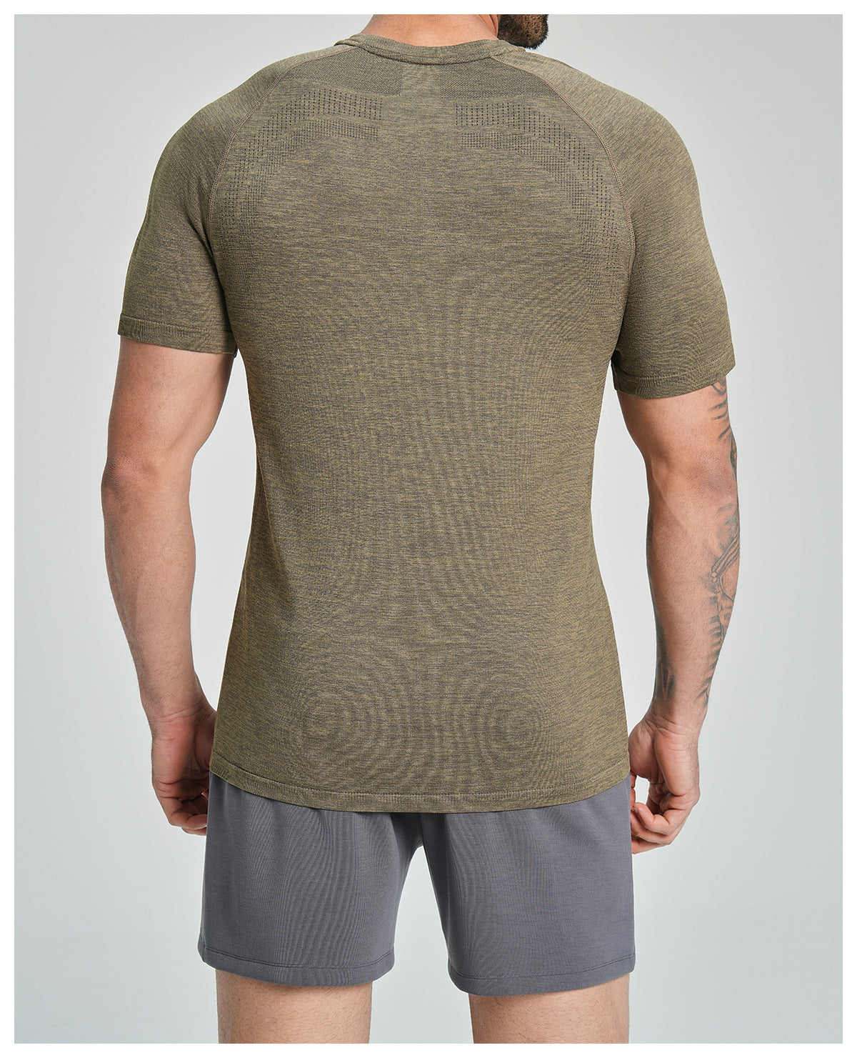 Men's Seamless Quick Dry Short Sleeve Training Shirt-thumbmail-6