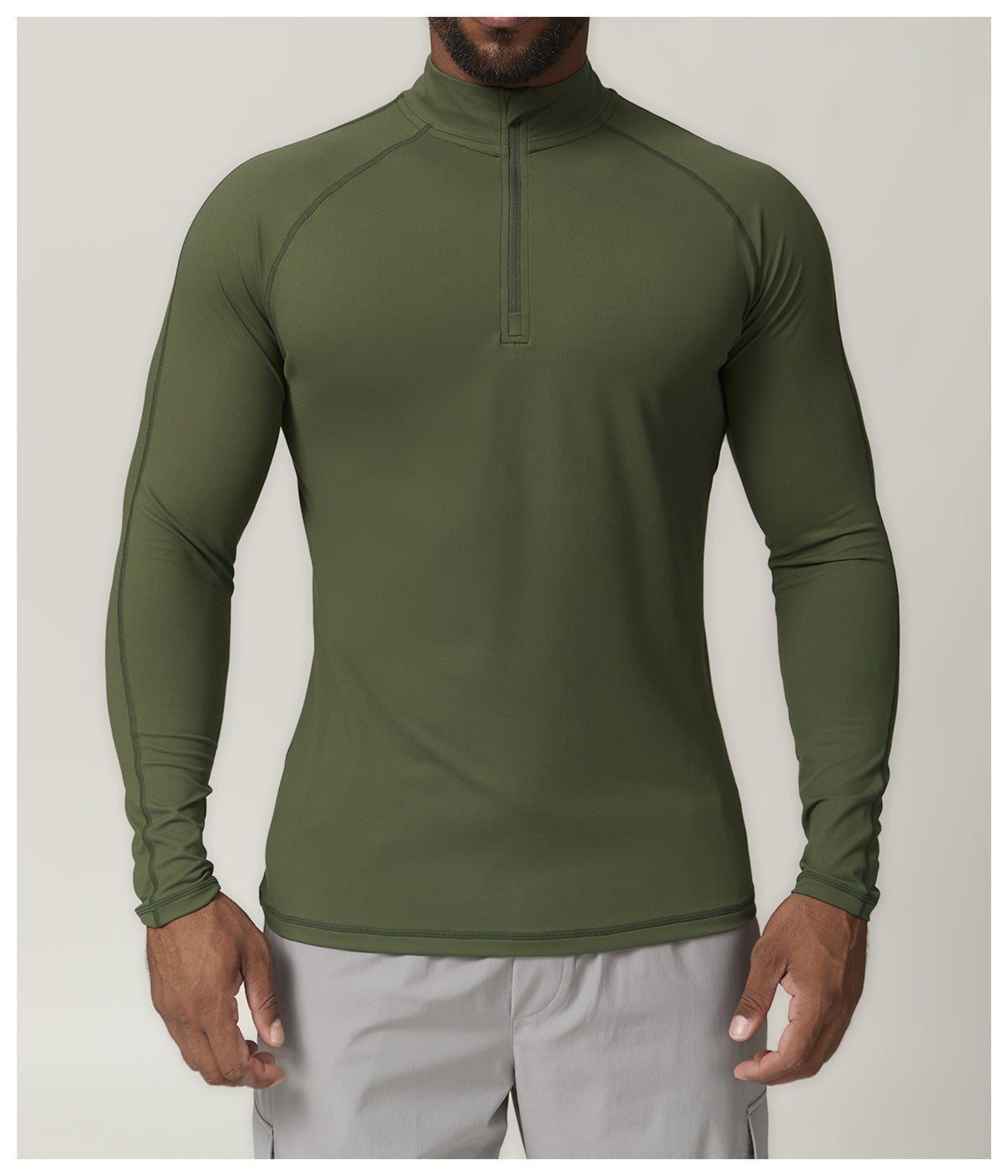 Men's 1/4 Zip Long Sleeve Quick Dry Performance Shirt-thumbmail-18