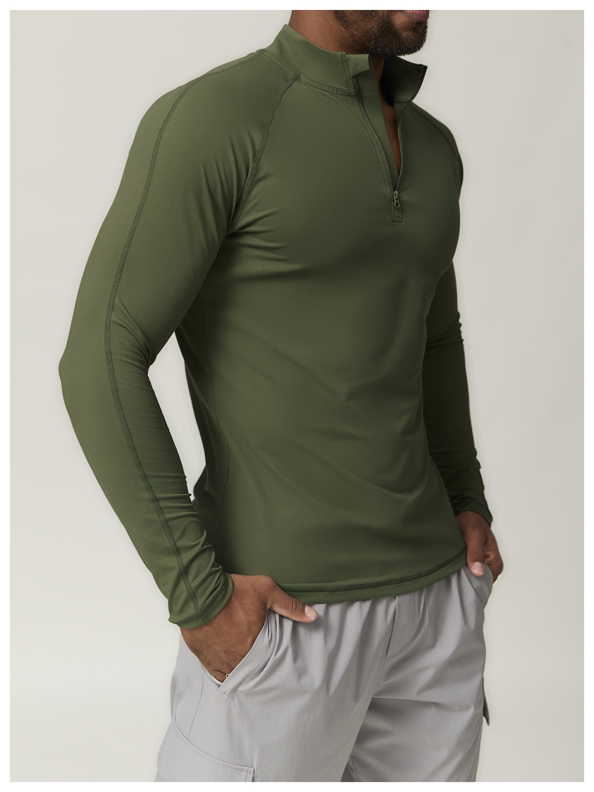 Men's 1/4 Zip Long Sleeve Quick Dry Performance Shirt-thumbmail-20