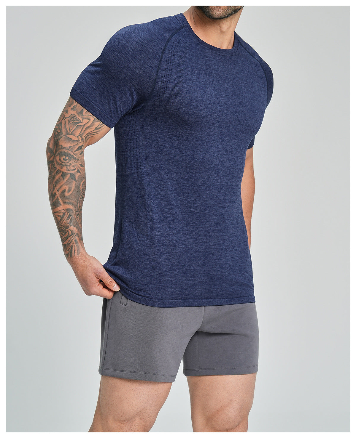 Men's Seamless Quick Dry Short Sleeve Training Shirt-thumbmail-20