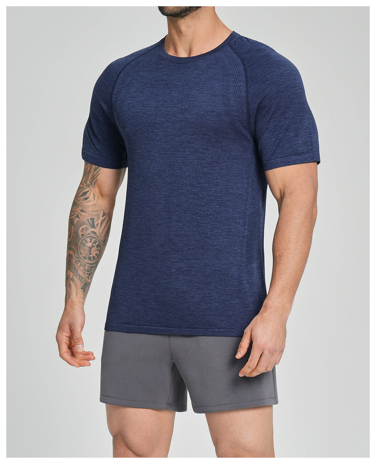 Men's Seamless Quick Dry Short Sleeve Training Shirt-thumbmail-21