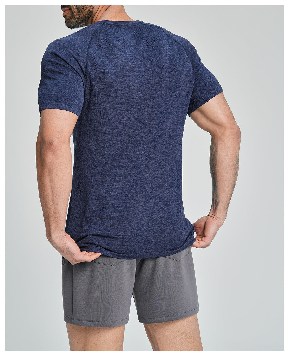 Men's Seamless Quick Dry Short Sleeve Training Shirt-thumbmail-22