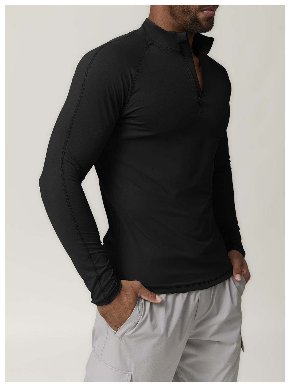 Men's 1/4 Zip Long Sleeve Quick Dry Performance Shirt-thumbmail-24