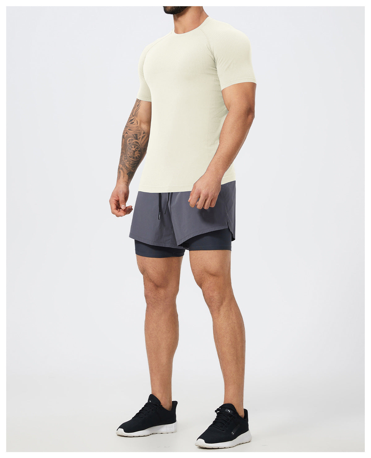 Men's Seamless Short Sleeve Muscle Fit Workout T-Shirt-thumbmail-23