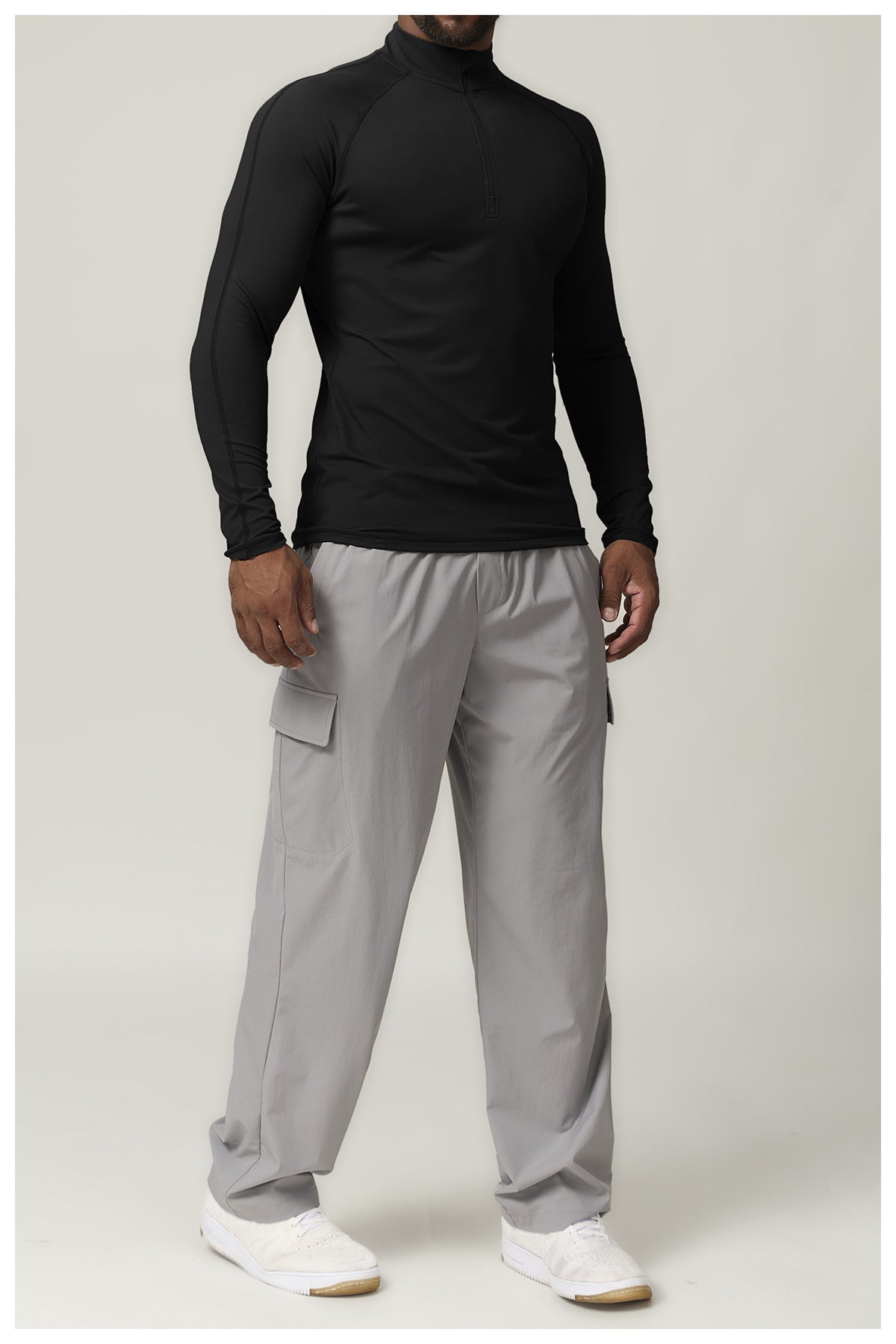 Men's 1/4 Zip Long Sleeve Quick Dry Performance Shirt-thumbmail-25