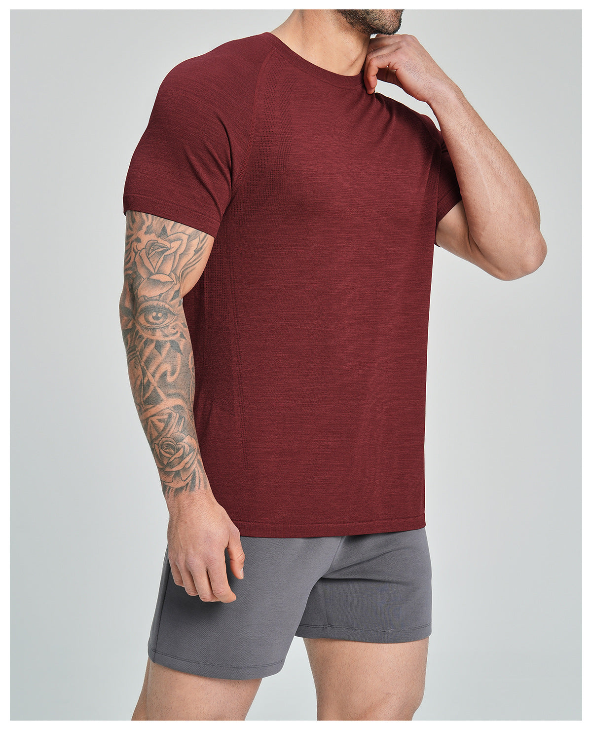 Men's Seamless Quick Dry Short Sleeve Training Shirt-thumbmail-24