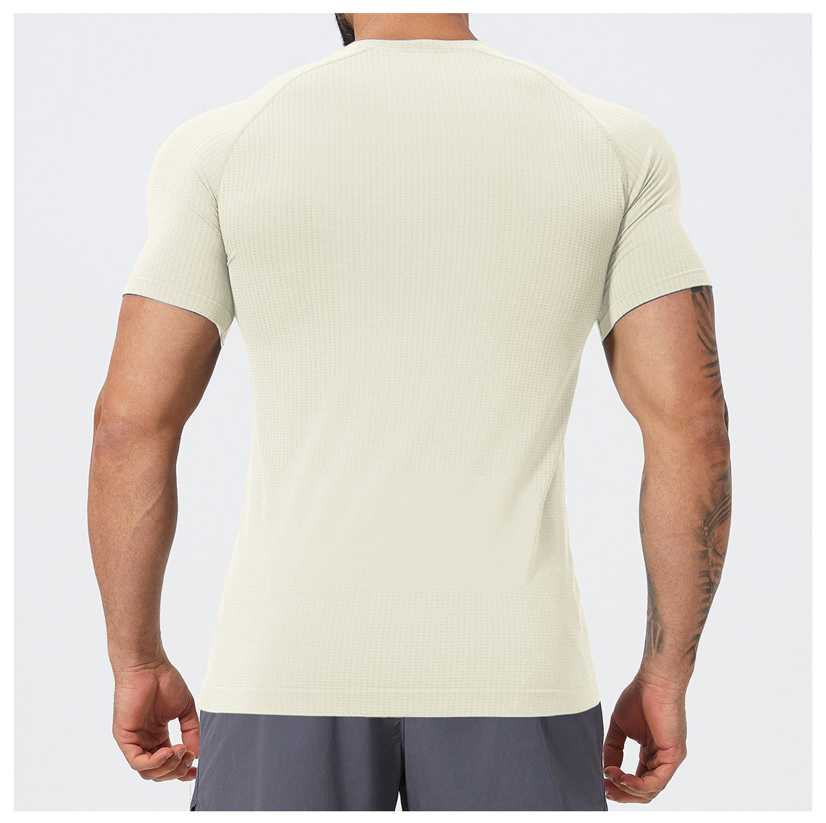 Men's Seamless Short Sleeve Muscle Fit Workout T-Shirt-thumbmail-26