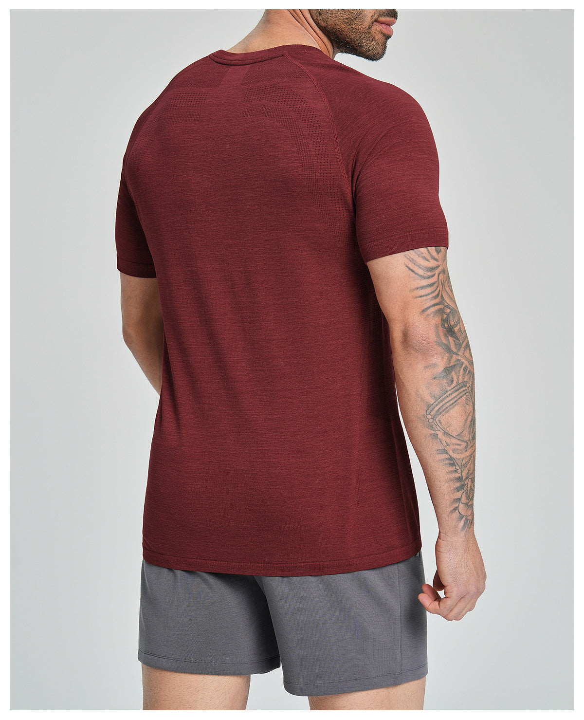 Men's Seamless Quick Dry Short Sleeve Training Shirt-thumbmail-26