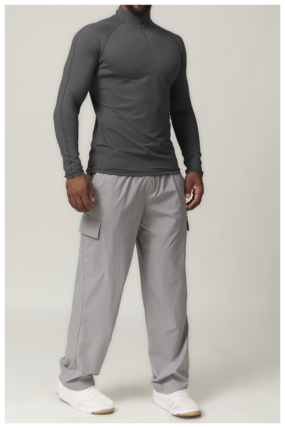 Men's 1/4 Zip Long Sleeve Quick Dry Performance Shirt-thumbmail-29