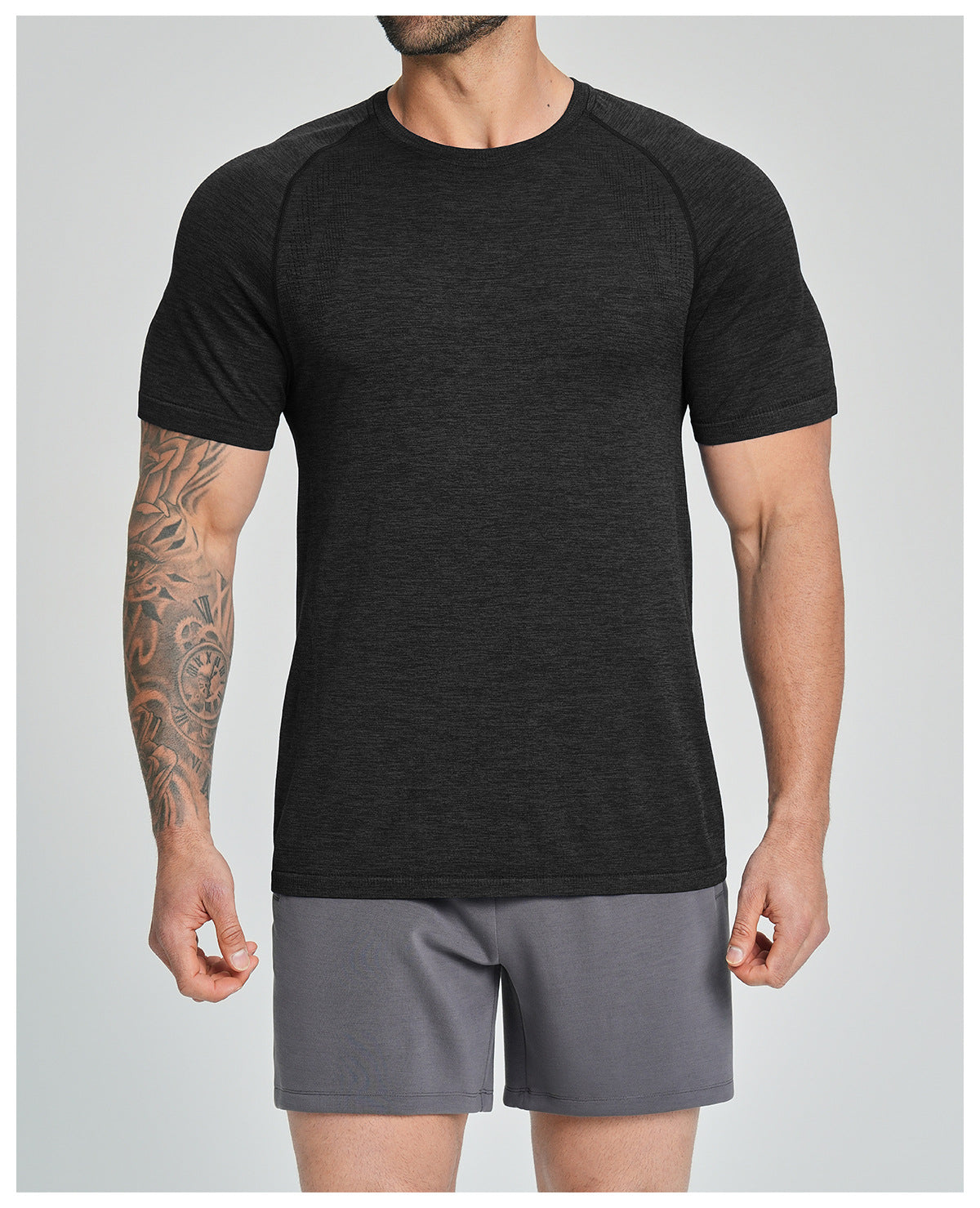 Men's Seamless Quick Dry Short Sleeve Training Shirt-thumbmail-28