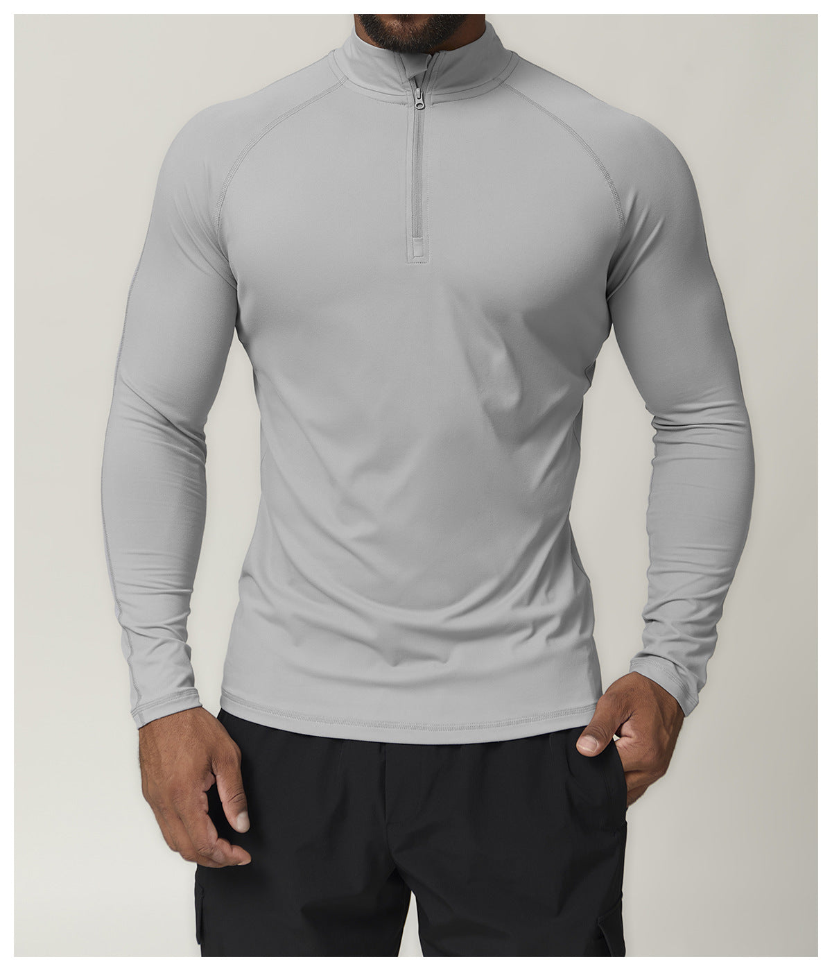 Men's 1/4 Zip Long Sleeve Quick Dry Performance Shirt-thumbmail-30
