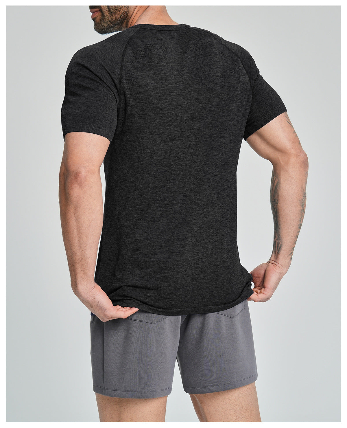 Men's Seamless Quick Dry Short Sleeve Training Shirt-thumbmail-30
