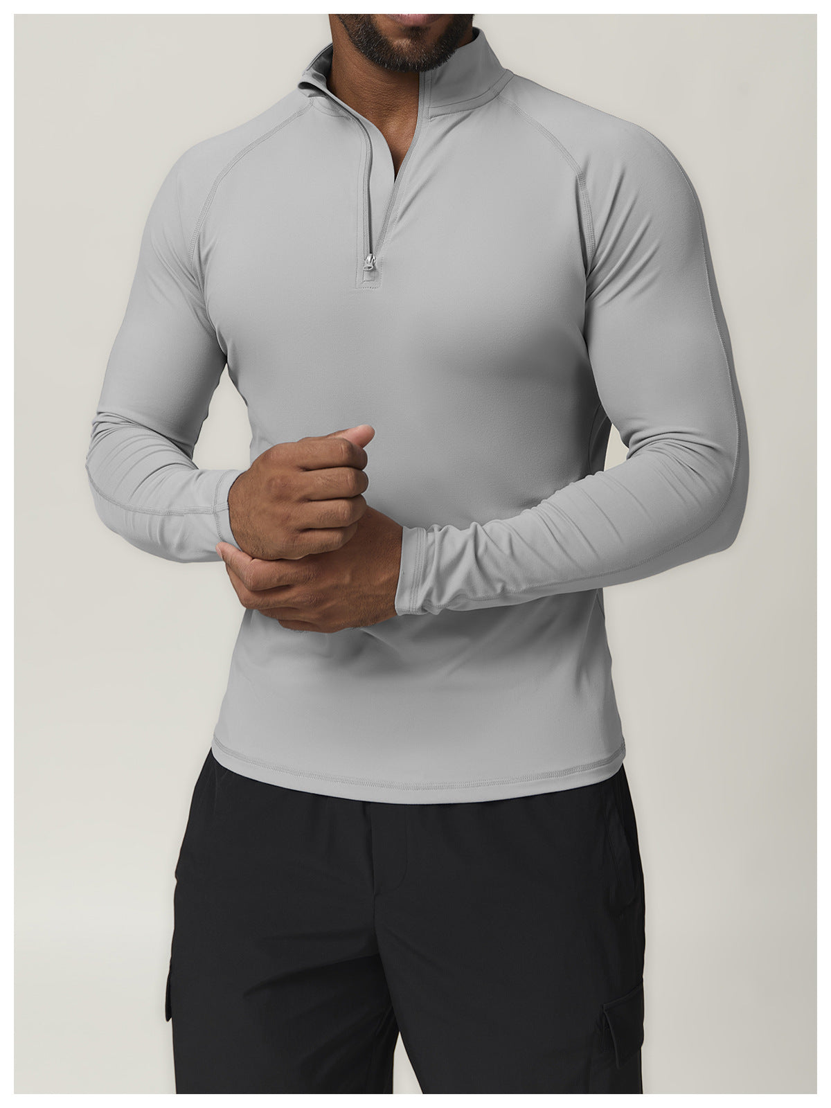Men's 1/4 Zip Long Sleeve Quick Dry Performance Shirt-thumbmail-32