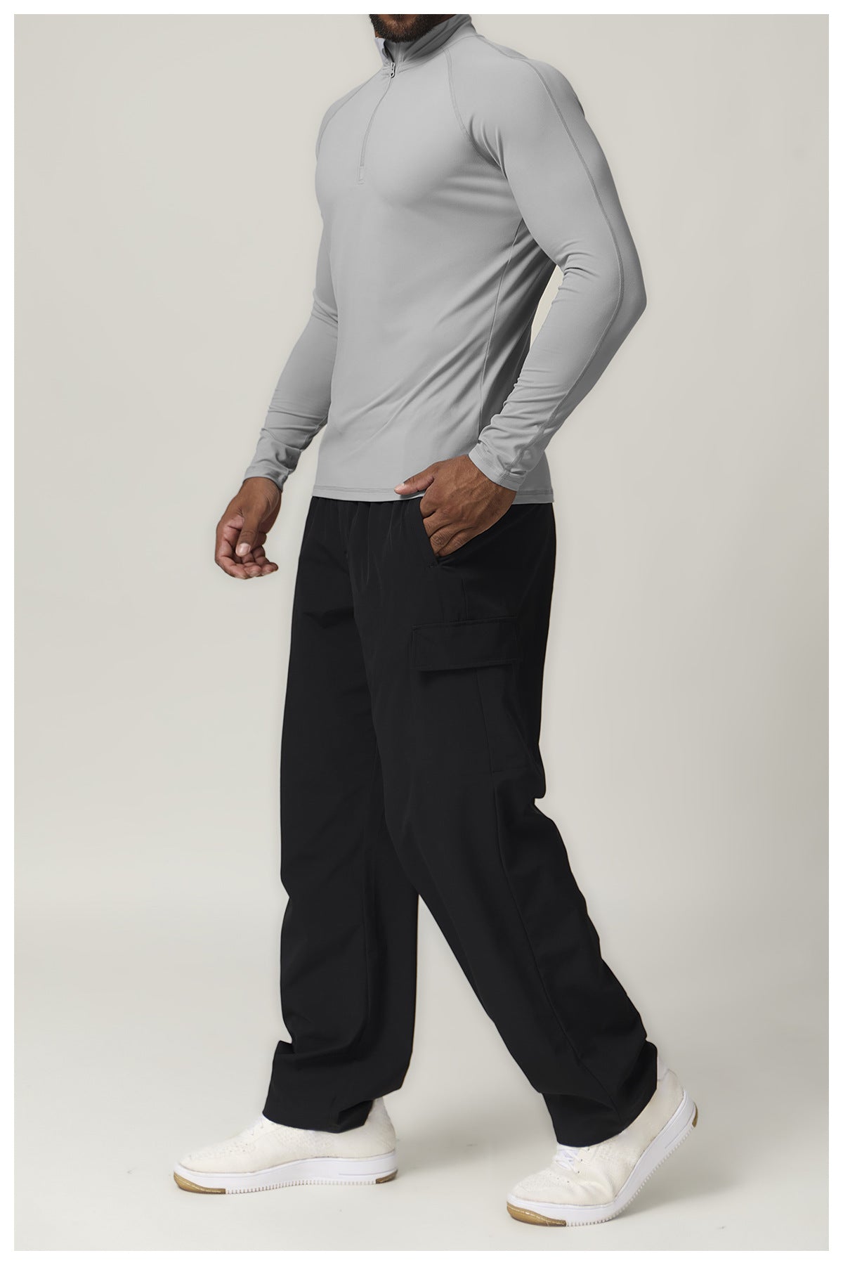Men's 1/4 Zip Long Sleeve Quick Dry Performance Shirt-thumbmail-33