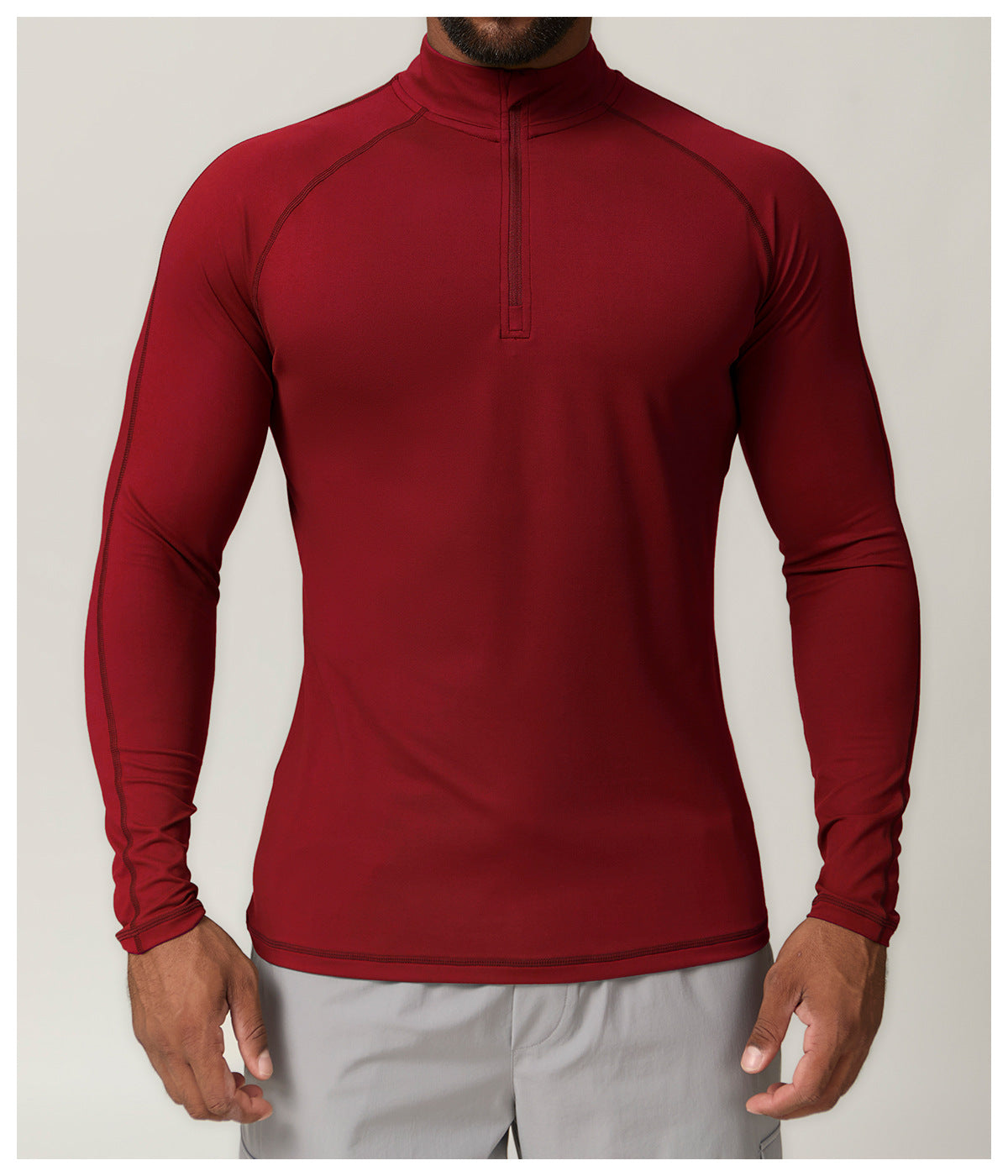 Men's 1/4 Zip Long Sleeve Quick Dry Performance Shirt-thumbmail-34